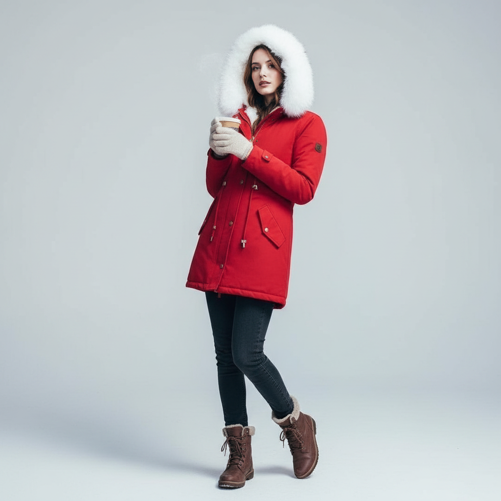 Warm Women's Mid-Length Winter Jacket