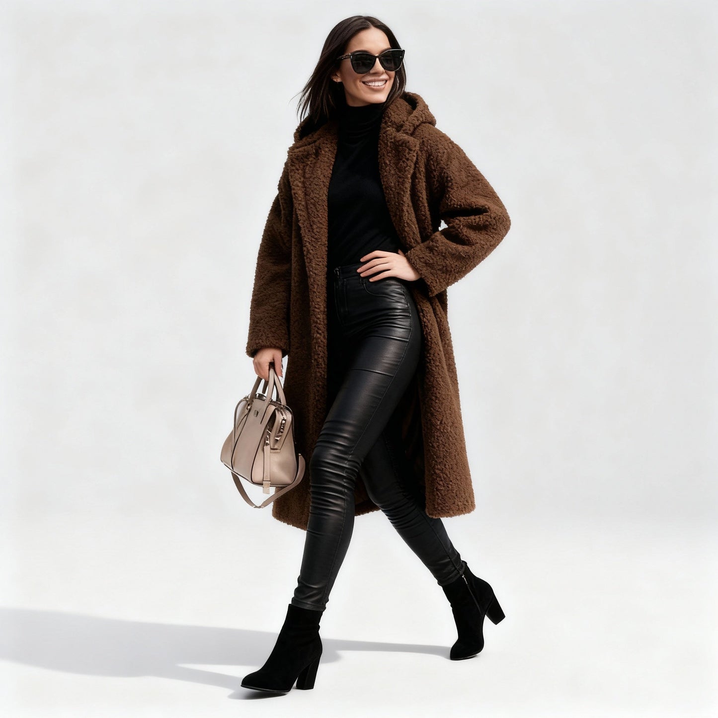 Soft Fleece Women's Long Elegant Coat