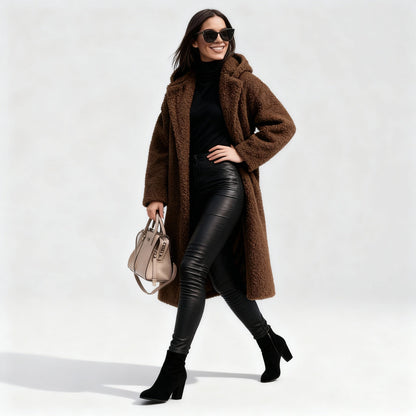 Soft Fleece Women's Long Elegant Coat
