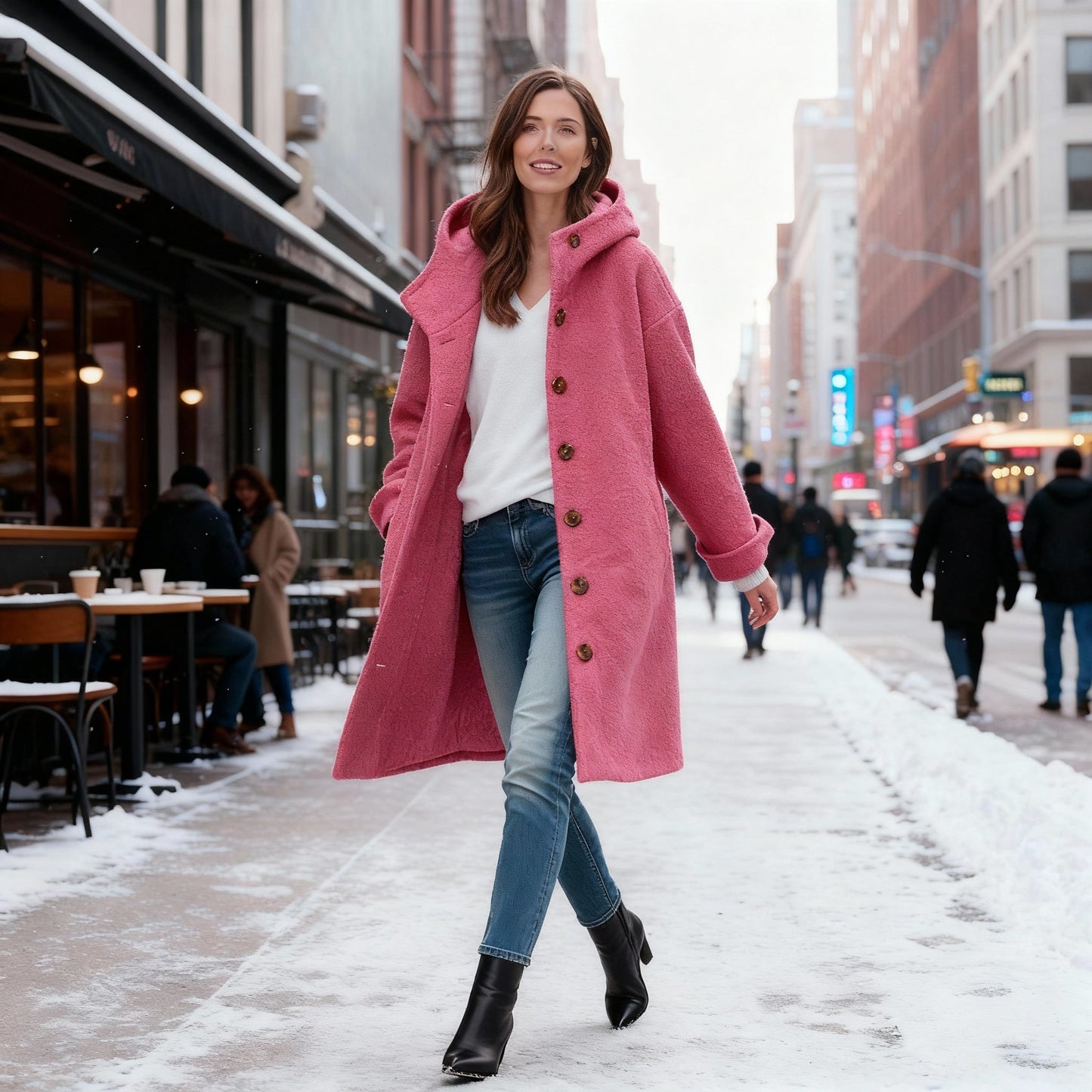 Women's Long Winter Parka Fleece Hooded