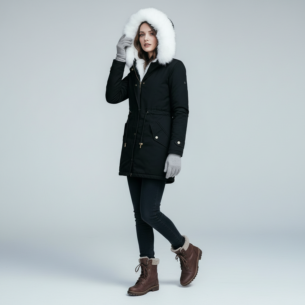 Warm Women's Mid-Length Winter Jacket