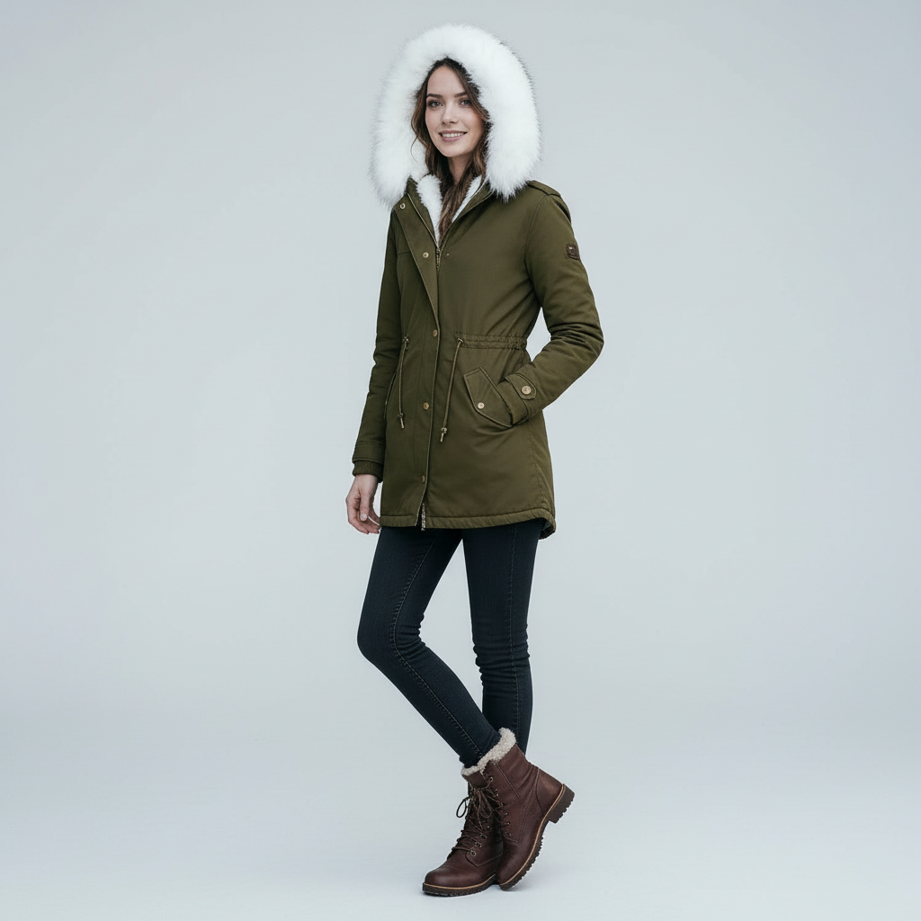 Warm Women's Mid-Length Winter Jacket
