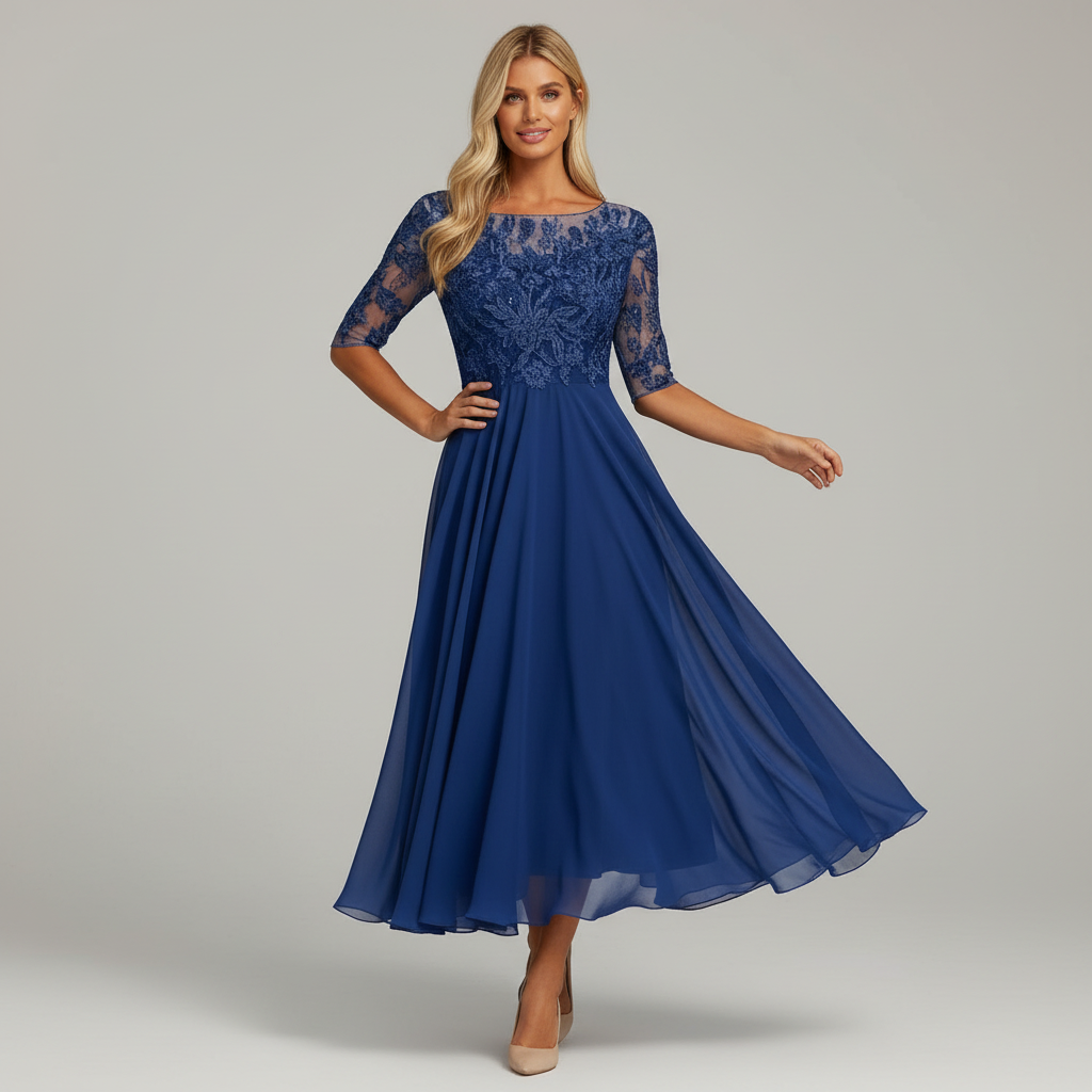 Elegant Women's Chiffon Midi Dress