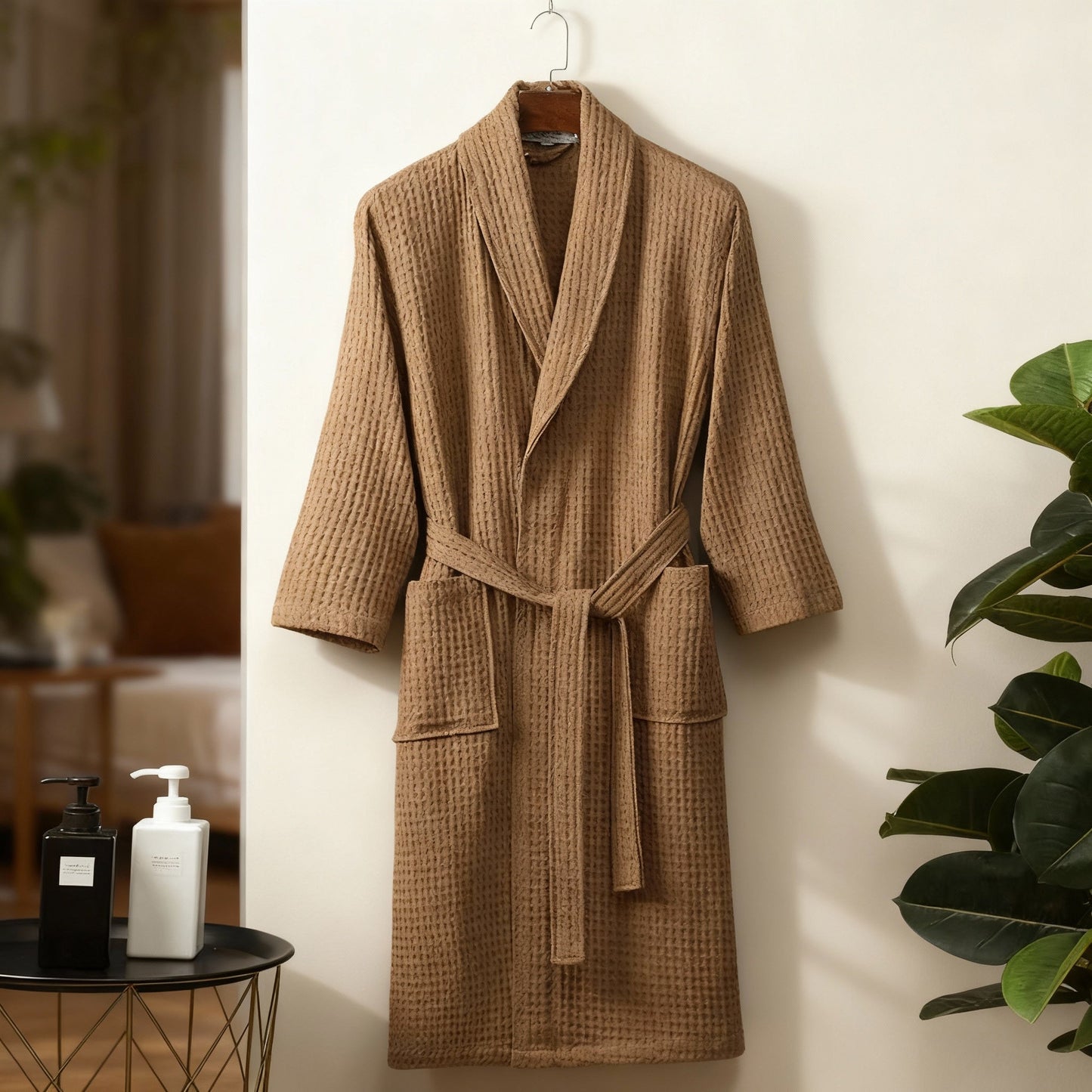 Women's Bathrobe Spring Waffle Look