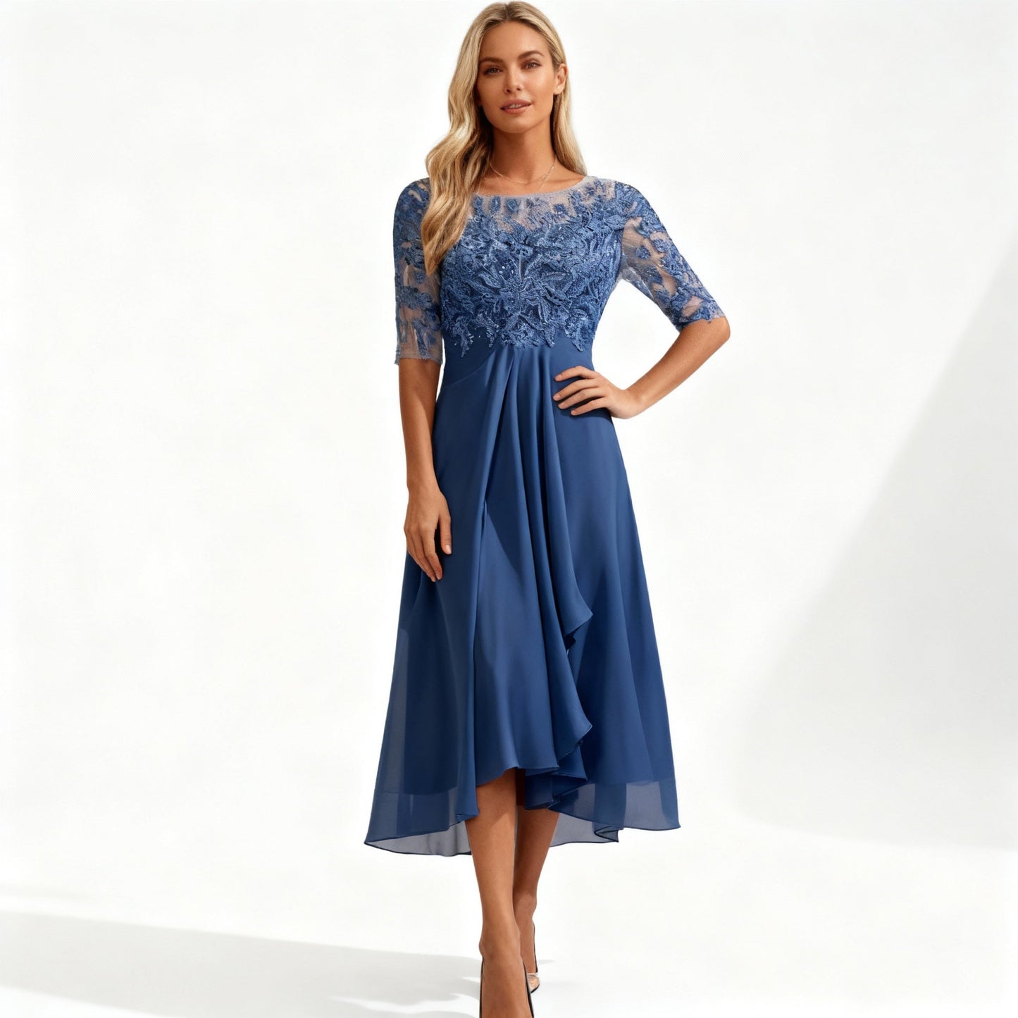 Elegant Women's Chiffon Midi Dress
