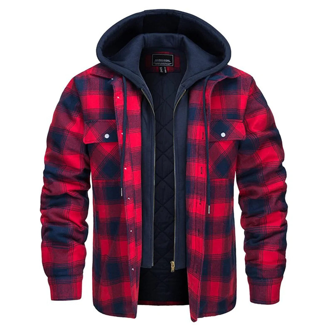 Elegant Checkered Men's Coat Classic Modern