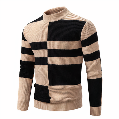Stylish Patchwork Knit Sweater for Men
