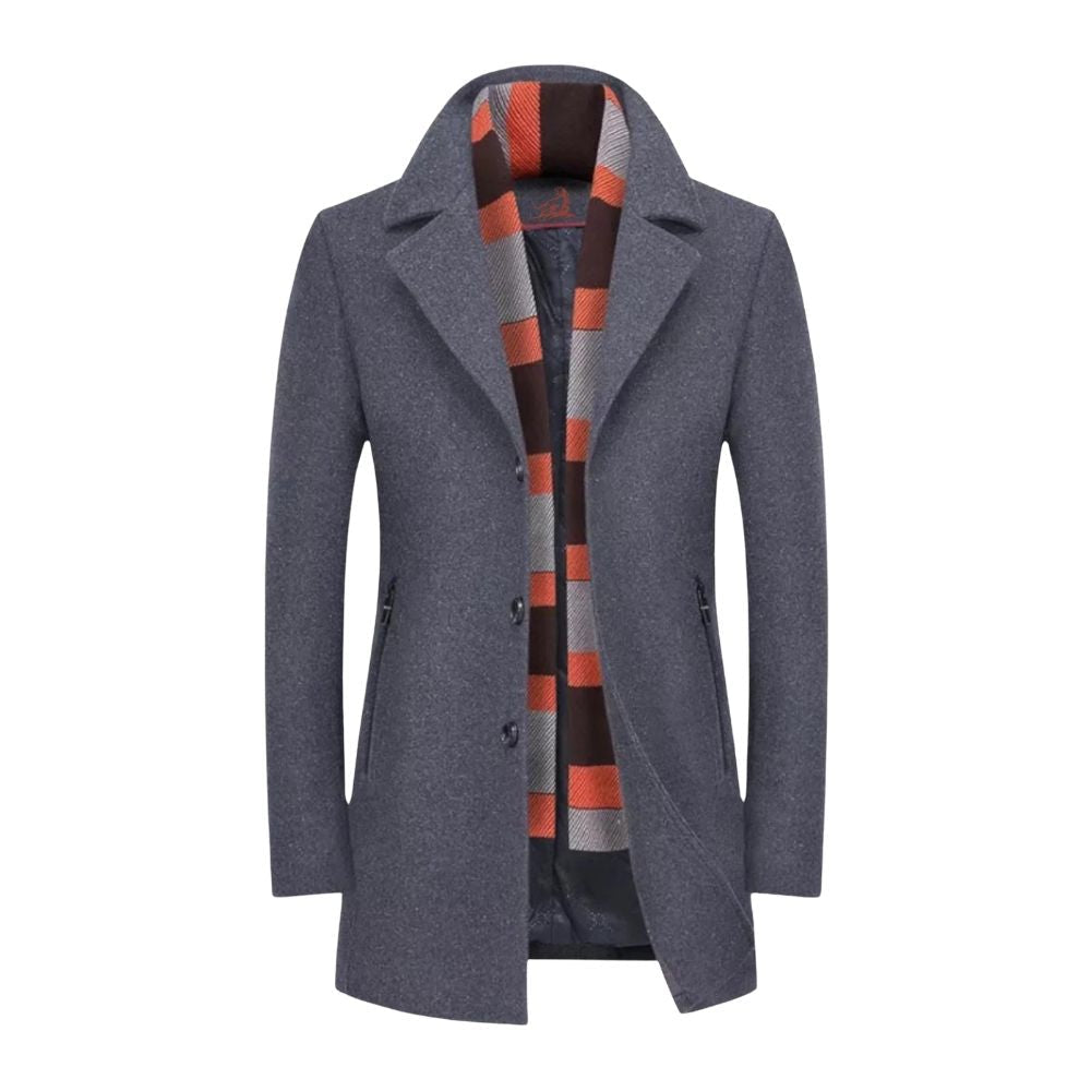 Elegant Men's Coat with Lapel Collar