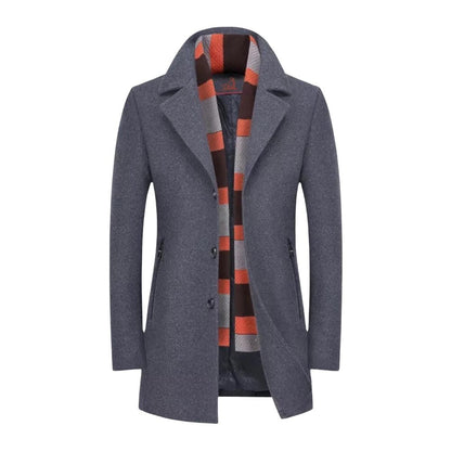 Elegant Men's Coat with Lapel Collar