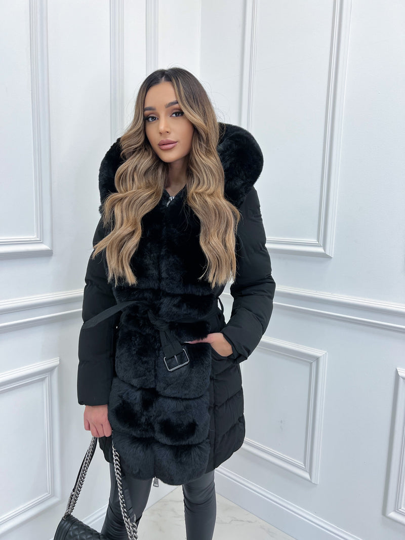 Fashionable Hooded Jacket with Belt for Women