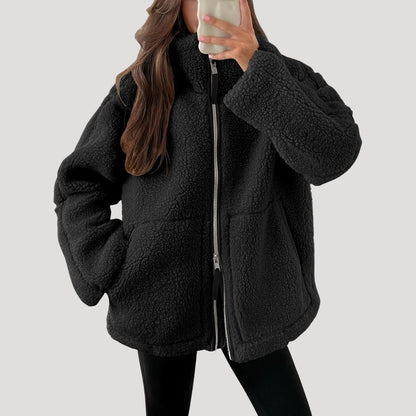Teddy Fleece Jacke Warm Bequem Damen