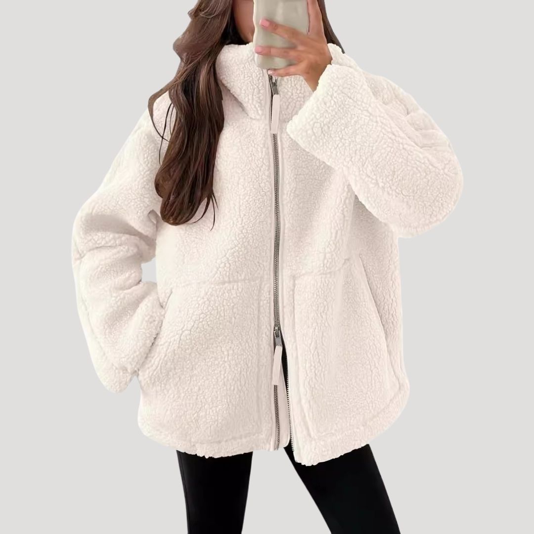 Teddy Fleece Jacke Warm Bequem Damen