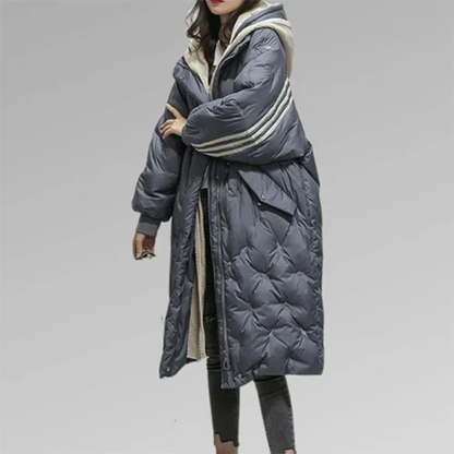 Damen Steppjacke Warm mit Reißverschluss und Kapuze - IdealeKleiden