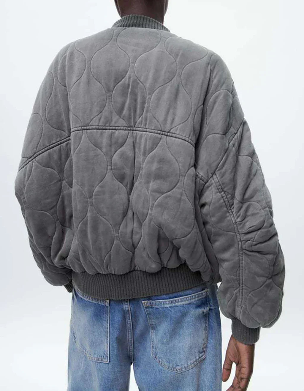 Modische Bomberjacke Damen Grau - IdealeKleiden