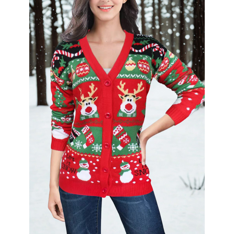 Women's V-Neck Soft Cardigan
