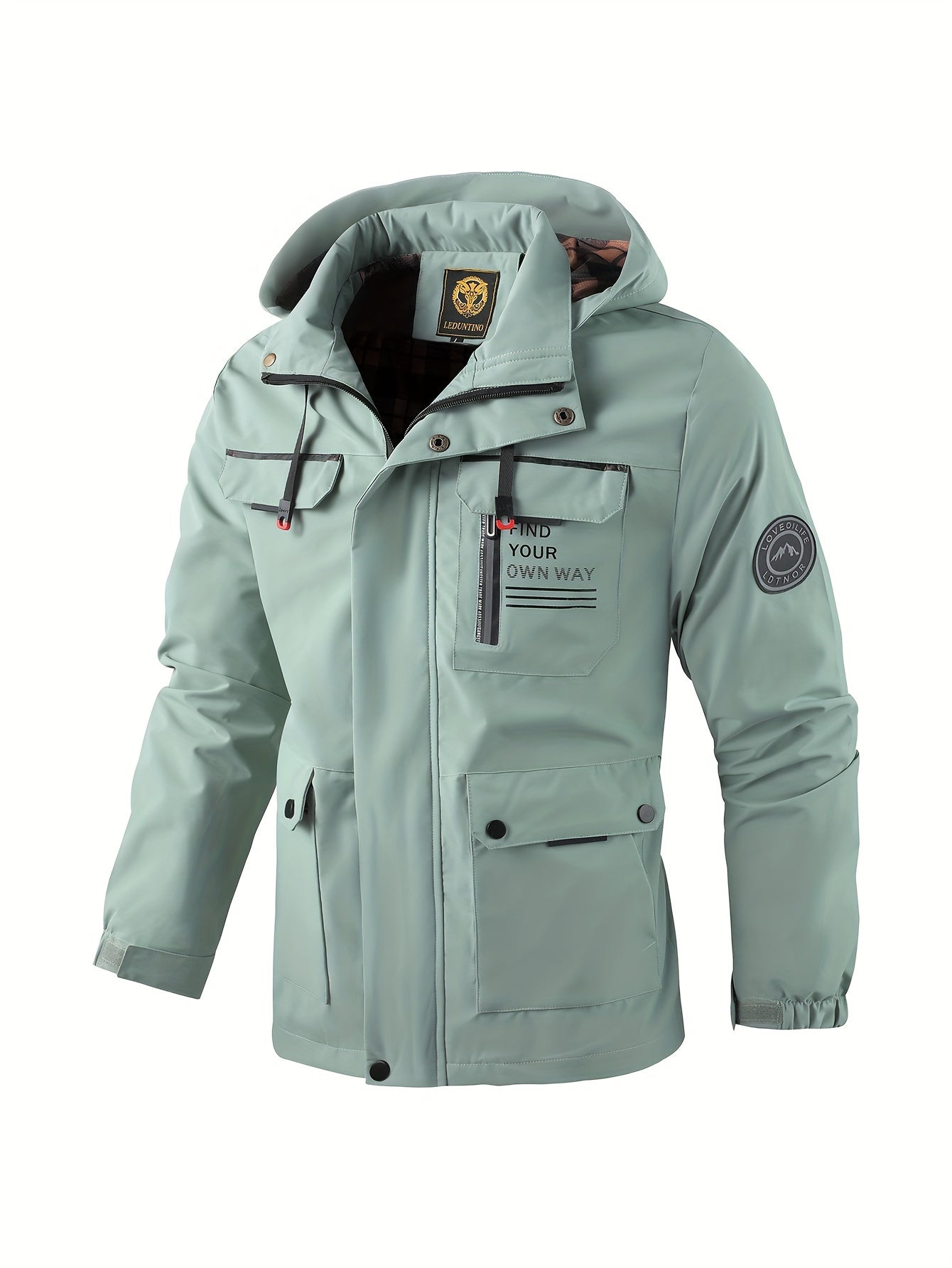 Men's practical outdoor hooded jacket