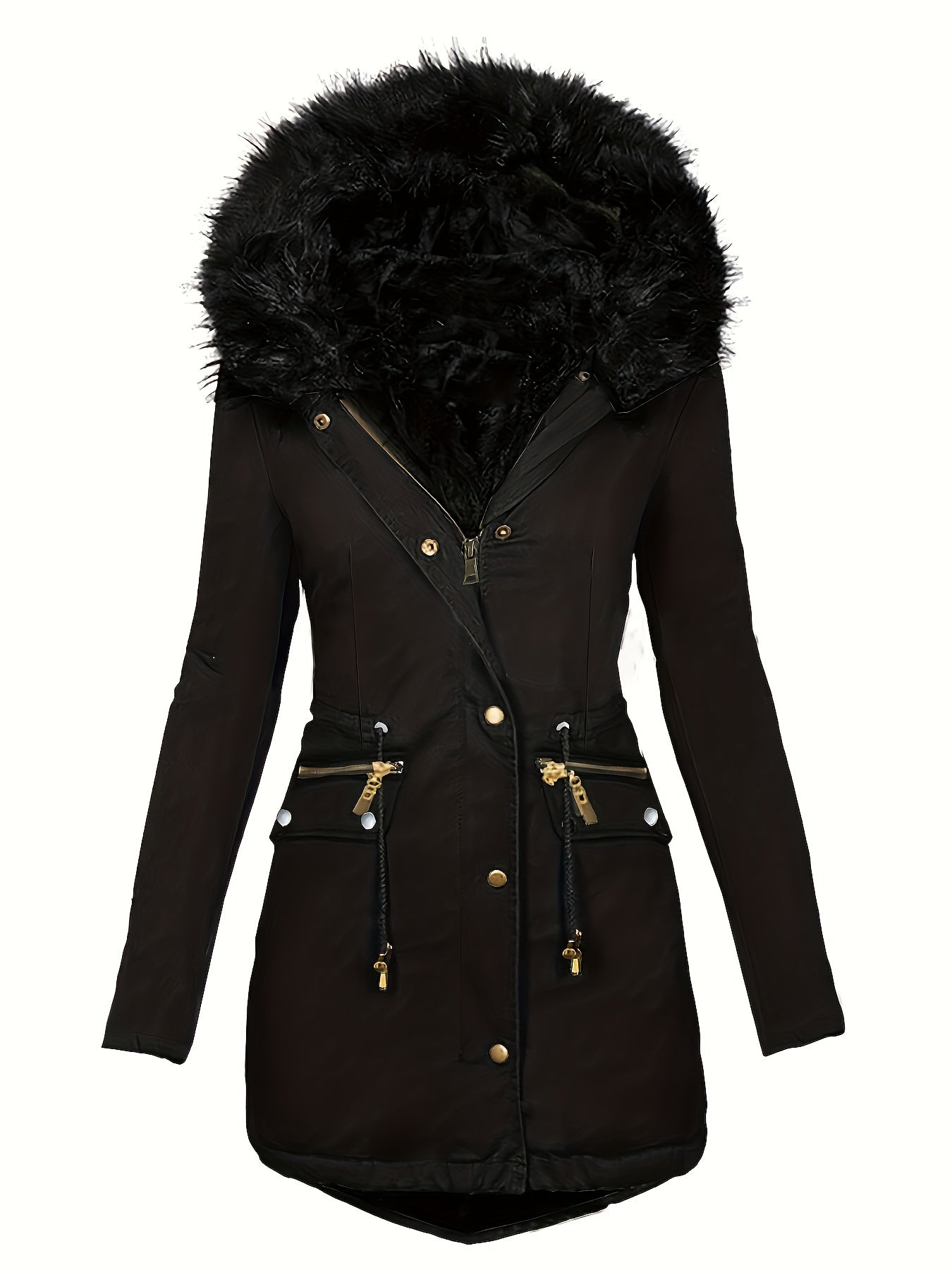Women's Winter Parka Hood Faux Fur