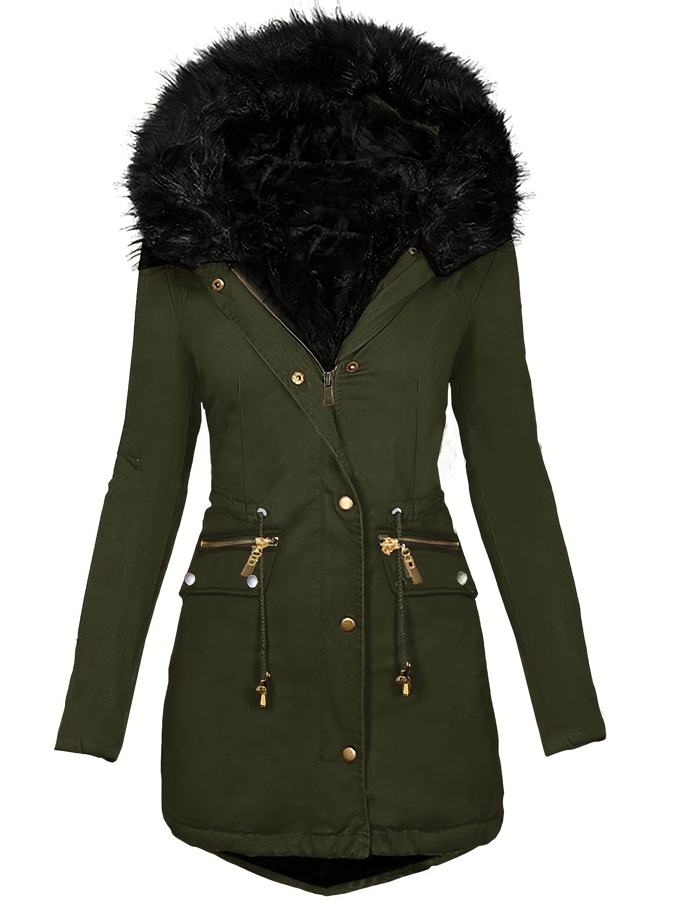 Women's Winter Parka Hood Faux Fur
