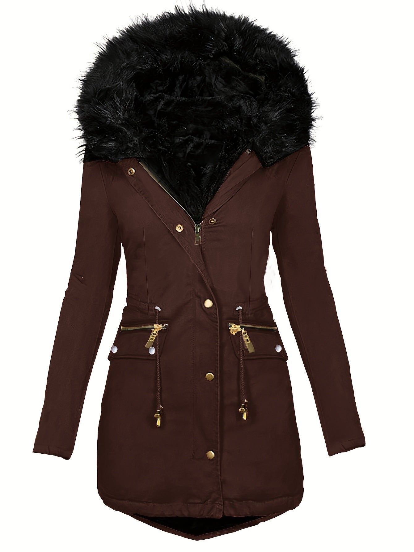 Women's Winter Parka Hood Faux Fur