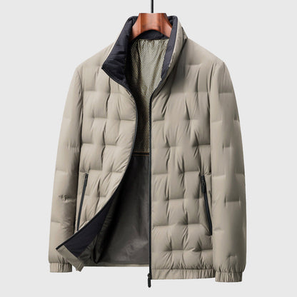Men's Quilted Jacket Warm Insulated High Collar