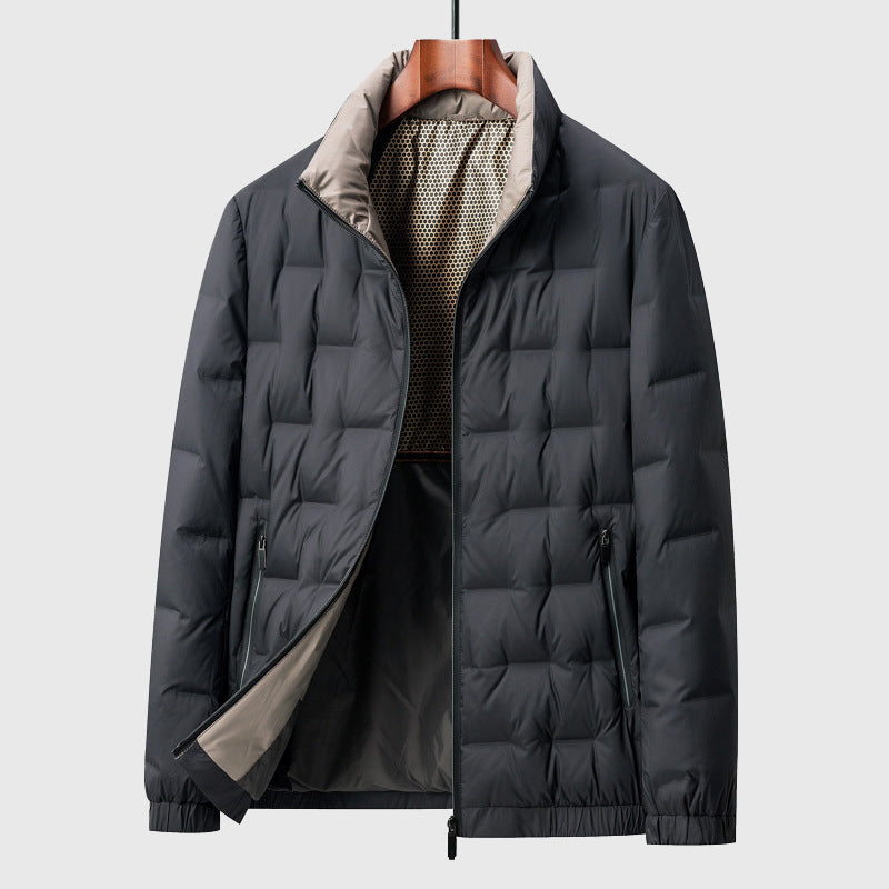 Men's Quilted Jacket Warm Insulated High Collar