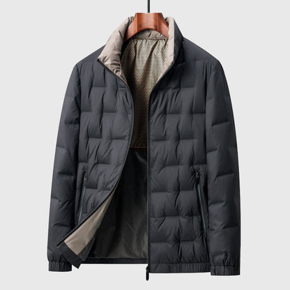 Men's Quilted Jacket Warm Insulated High Collar