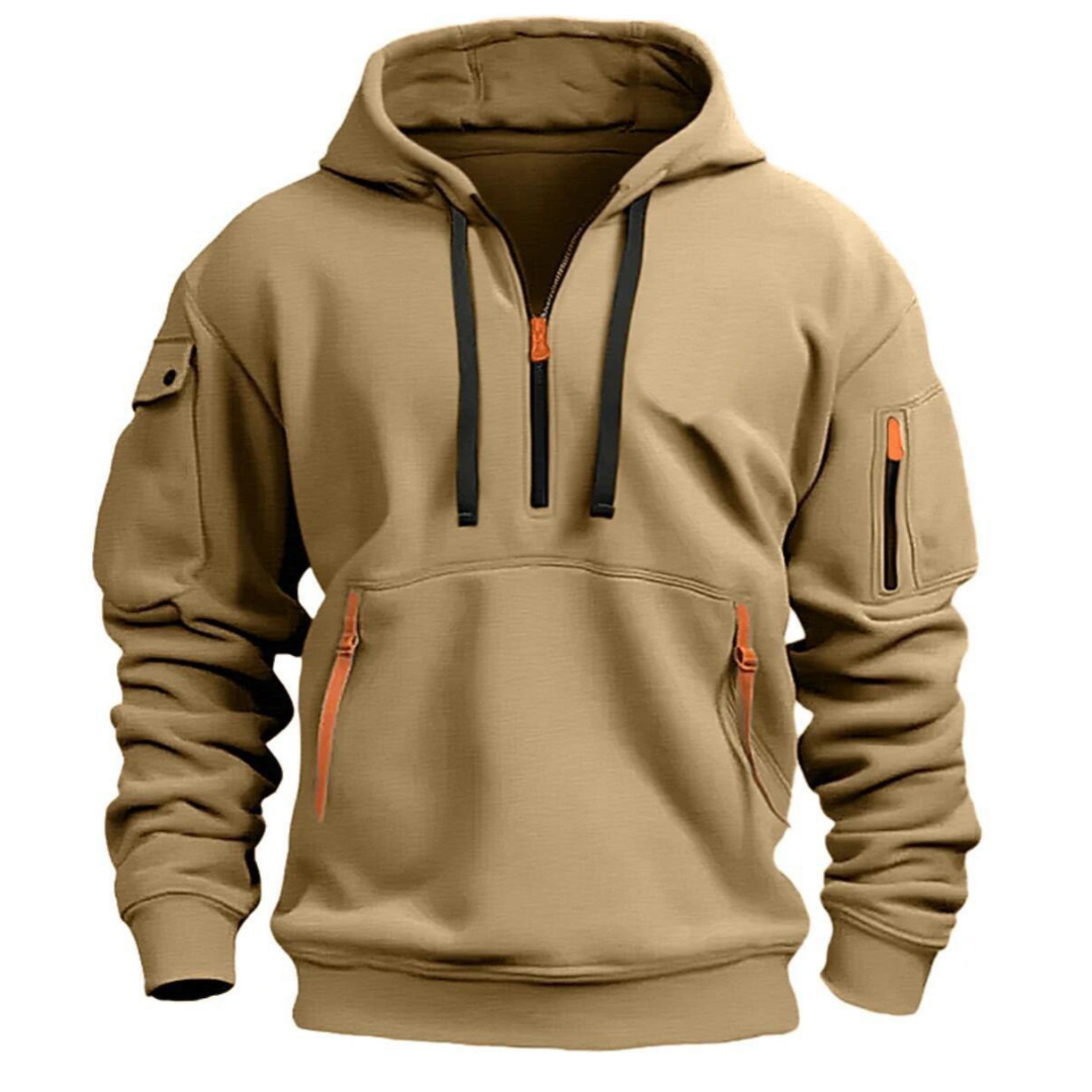 Men's Hoodie Zipper Pockets Sporty
