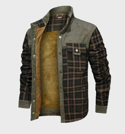 Warm Flannel Shirt Men's Plaid Fleece