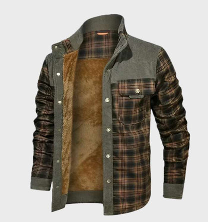Warm Flannel Shirt Men's Plaid Fleece