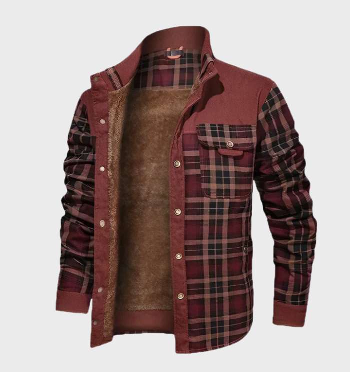 Warm Flannel Shirt Men's Plaid Fleece