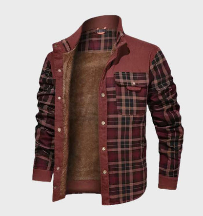 Warm Flannel Shirt Men's Plaid Fleece