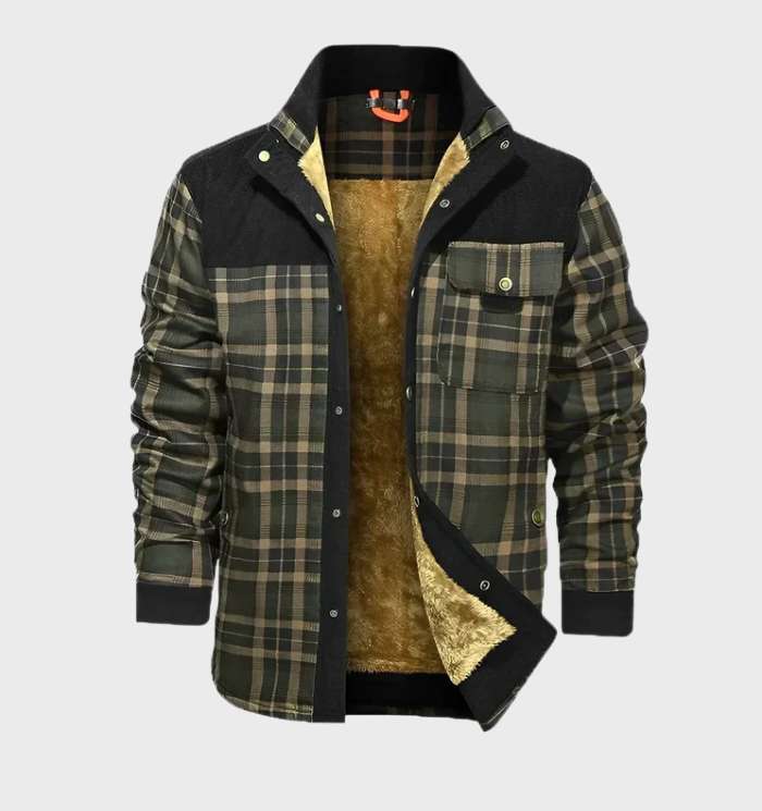 Warm Flannel Shirt Men's Plaid Fleece