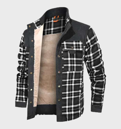 Warm Flannel Shirt Men's Plaid Fleece