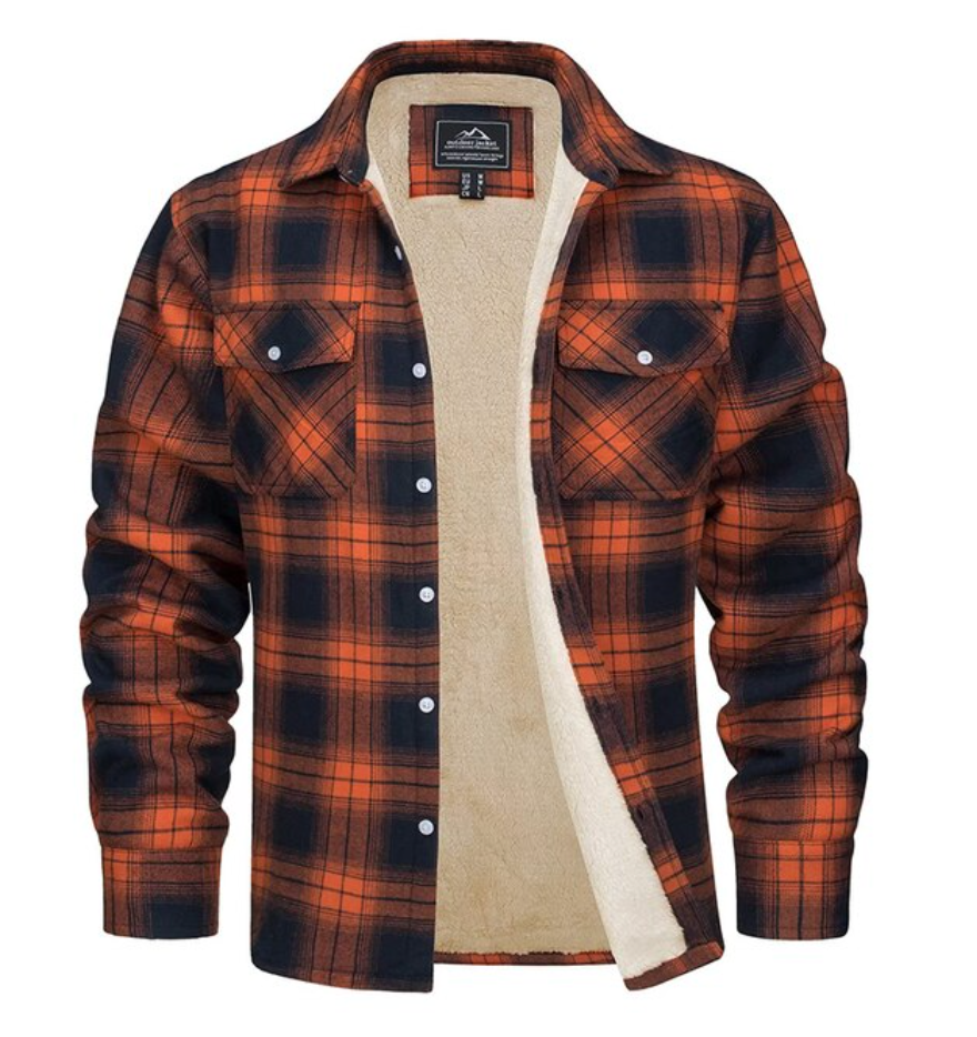 Men's Flannel Fleece Warm Plaid Shirt