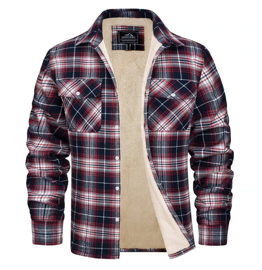 Men's Flannel Fleece Warm Plaid Shirt
