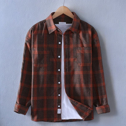Men's Flannel Shirt Plaid Comfortable Long Sleeve