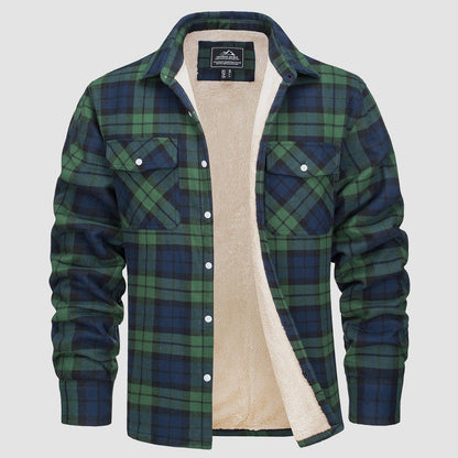 Men's Flannel Jacket Plaid Warm Fleece Winter Jacket