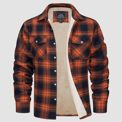 Herren Flanelljacke Kariert Warm Fleece Winterjacke - IdealeKleiden