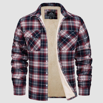 Men's Flannel Jacket Plaid Warm Fleece Winter Jacket