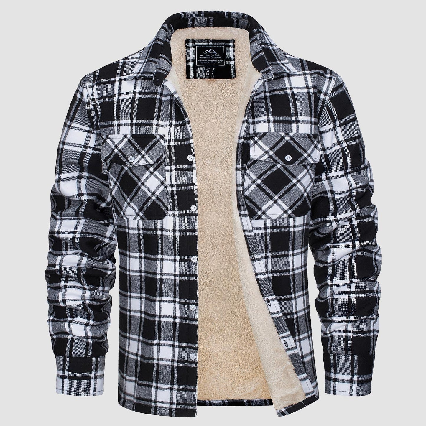 Men's Flannel Jacket Plaid Warm Fleece Winter Jacket