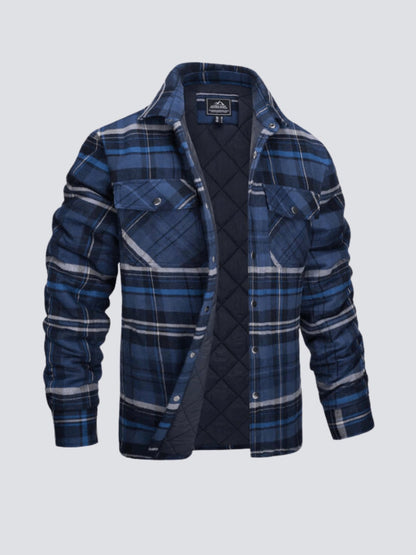 Men's Checked Flannel Lined Winter Jacket