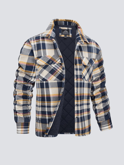 Men's Checked Flannel Lined Winter Jacket