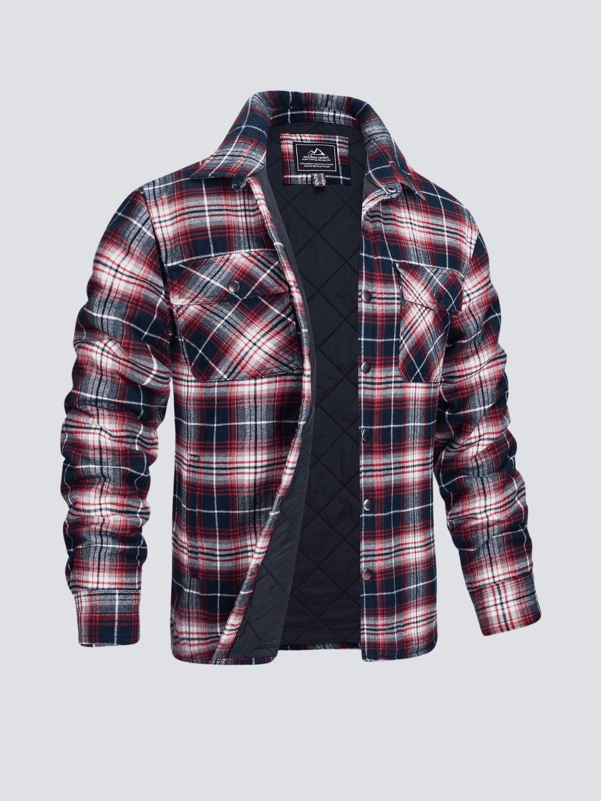 Men's Checked Flannel Lined Winter Jacket