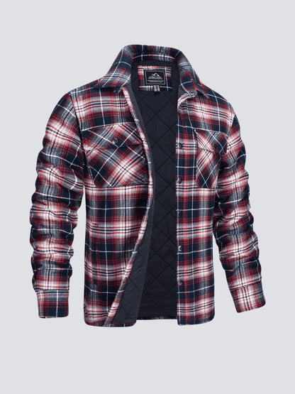 Men's Checked Flannel Lined Winter Jacket