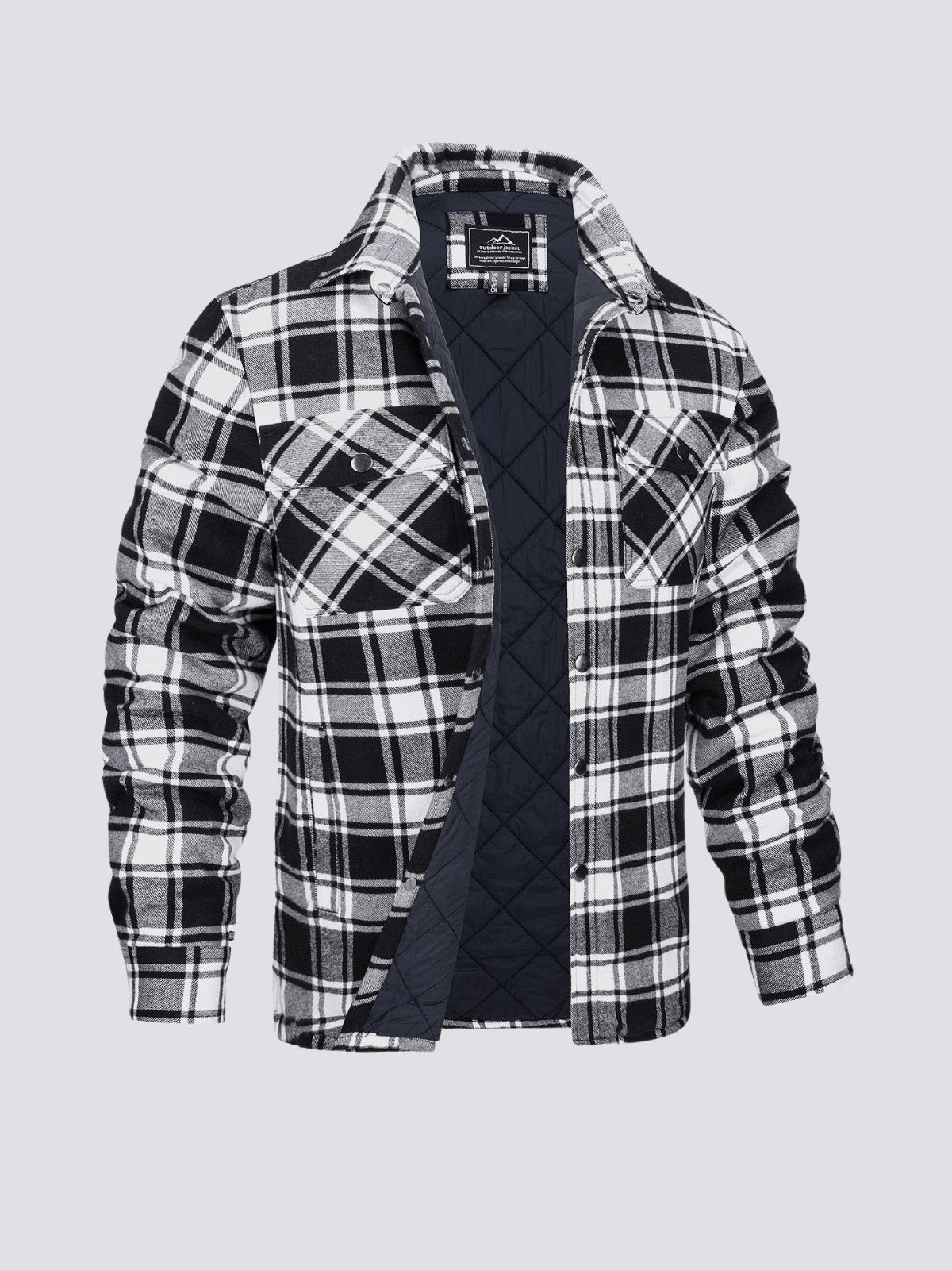 Men's Checked Flannel Lined Winter Jacket
