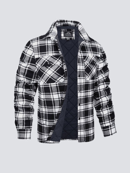 Men's Checked Flannel Lined Winter Jacket