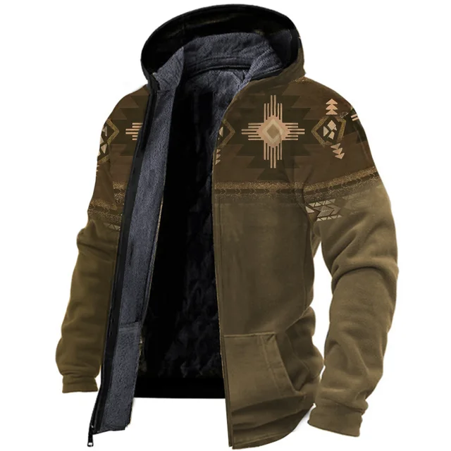 Herren Fleecejacke Warm Vintage Style