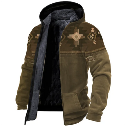 Herren Fleecejacke Warm Vintage Style