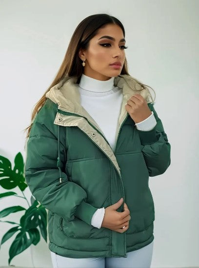 Warmes Winterkleid | Gefütterte Kapuzenjacke Elegant & Bequem
