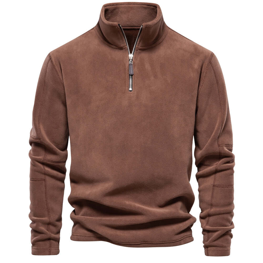 Men's Warm Fleece Jacket with Short Zip